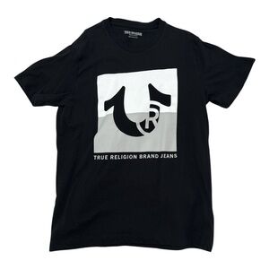 True Religion Black and Gray Graphic Tee
